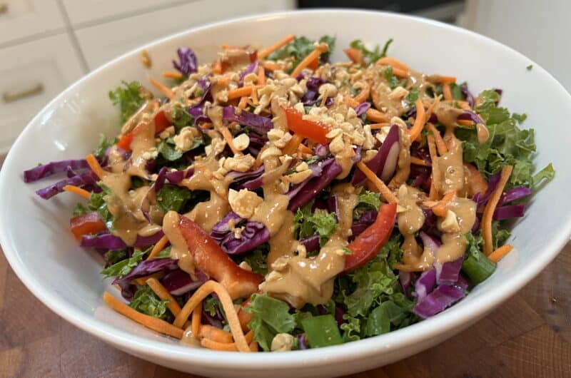 Kale Salad with Asian Peanut Dressing