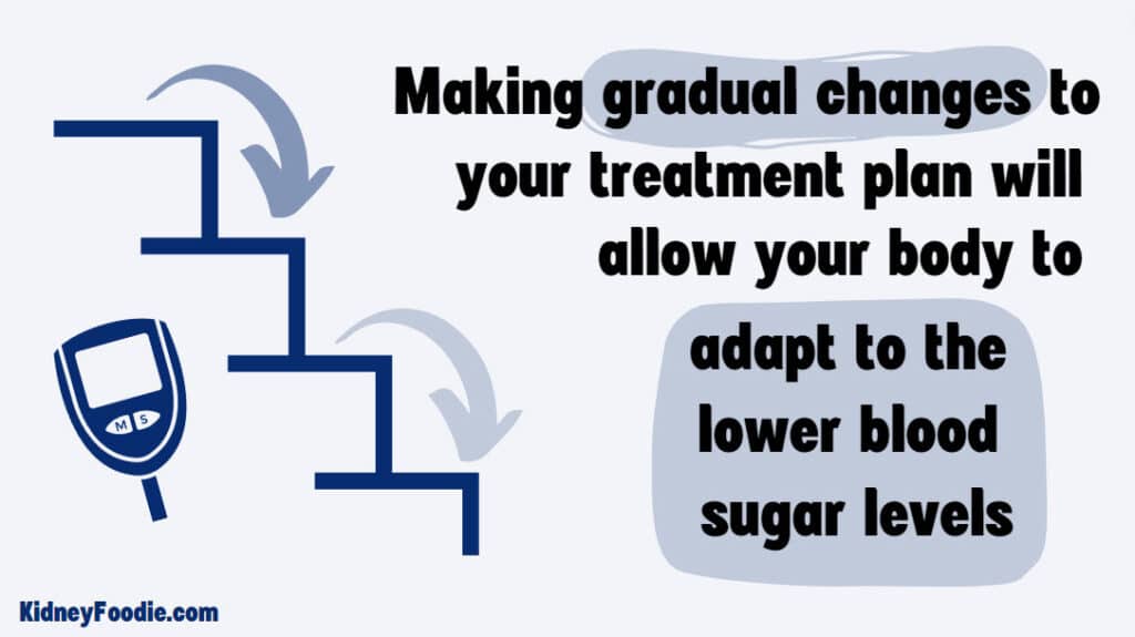 making gradual changes can prevent pseudohypoglycemia