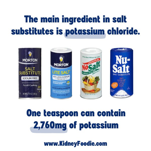 Potassium chloride in salt substitutes