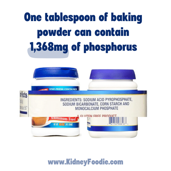 one tablespoon of baking powder contains 1368mg of phosphorus
