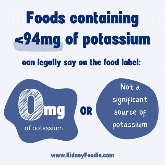 why potassium label says zero
