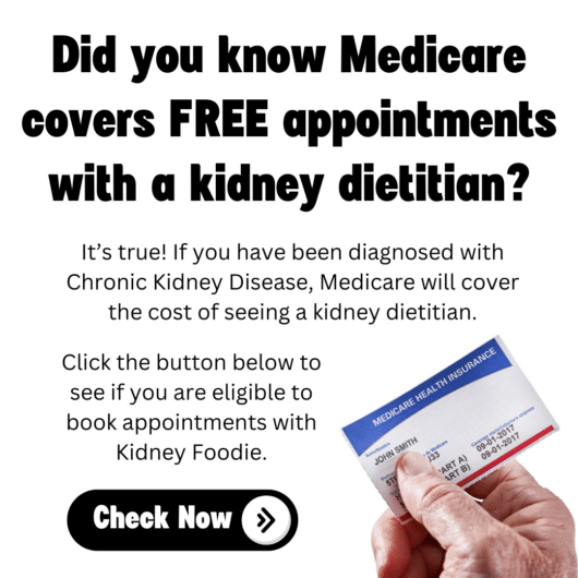 free medicare appointments with a dietitian for CKD