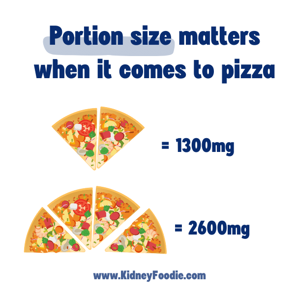 portion control for more kidney friendly pizza